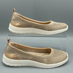 NEW Easy Spirit Women’s Glitz Slip on Flats Silver Gold 6.5M